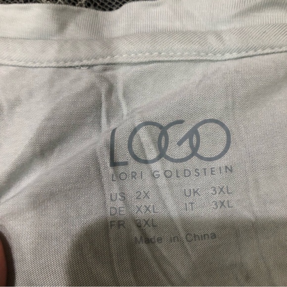 LOGO By Lori Goldstein Green Floral Laced Sleeveless Blouse Size 2X - Picture 7 of 10